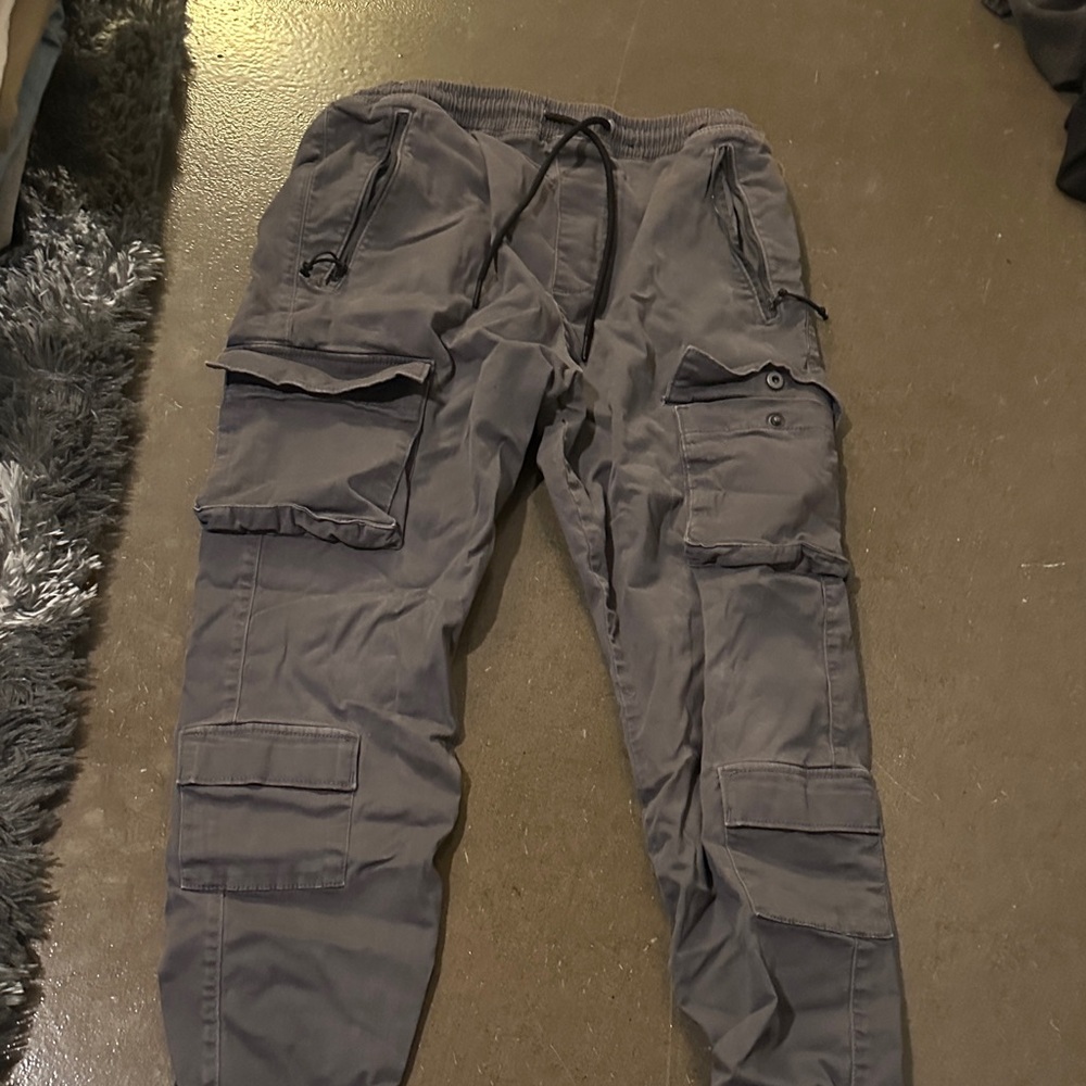 Hollister Men's Charcoal Cargo Pants